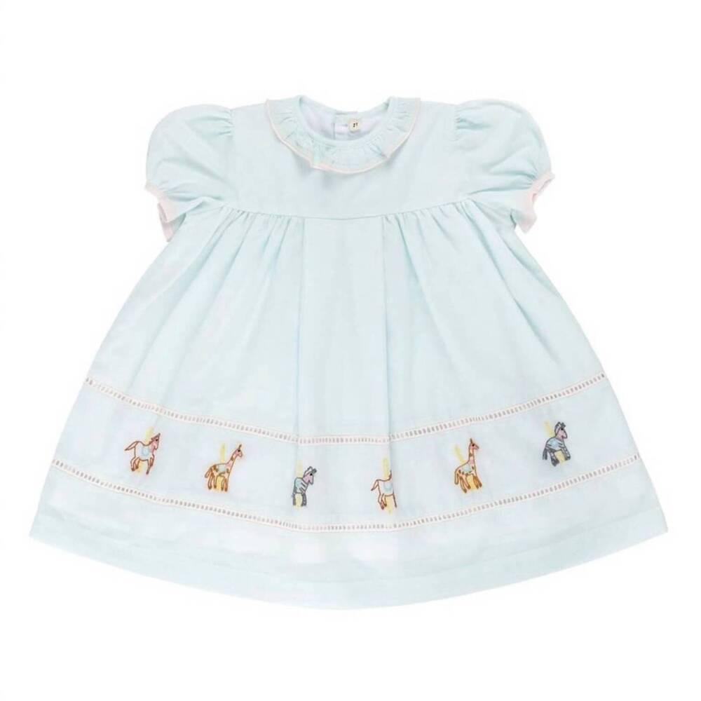 NEW CHRISTIAN ELIZABETH girls' carousel dress in light mint green